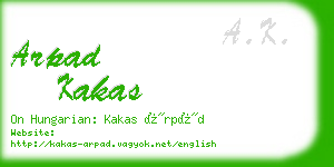 arpad kakas business card